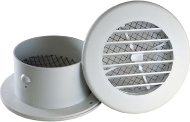 4" Round Plastic White Eave Vent