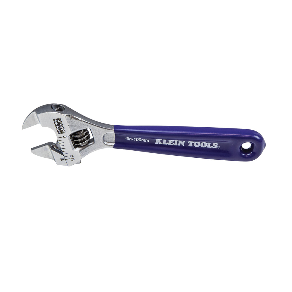 Klein Slim-Jaw Adjustable Wrench, 4-In - Hand Tools