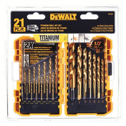 DEWALT Titanium drill bit set - Chucks, Bits and Blades