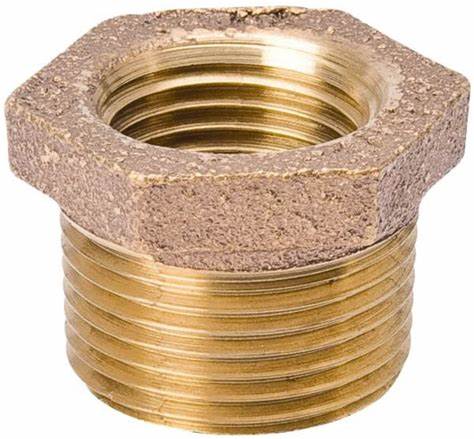 1 X 3/4 BRASS HEX BUSHING LEAD FREE - Brass