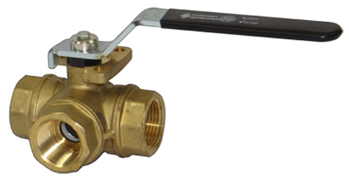 1" 3 way T-Port Ball Valve - T- Port MPT 355