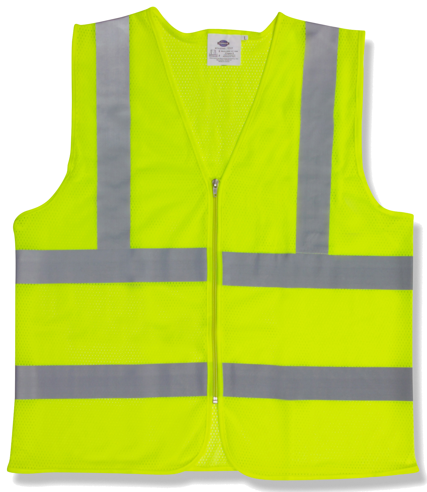 Large Safety Vest Lime Class 2 High Vis - VZ241P Type R, Class 2 Vest