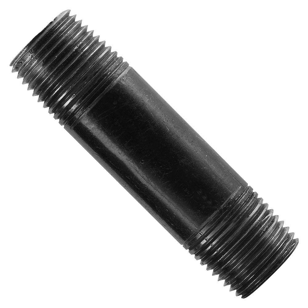 1/2INCH X 10INCH BLACK STEEL NIPPLE - Iron Pipe